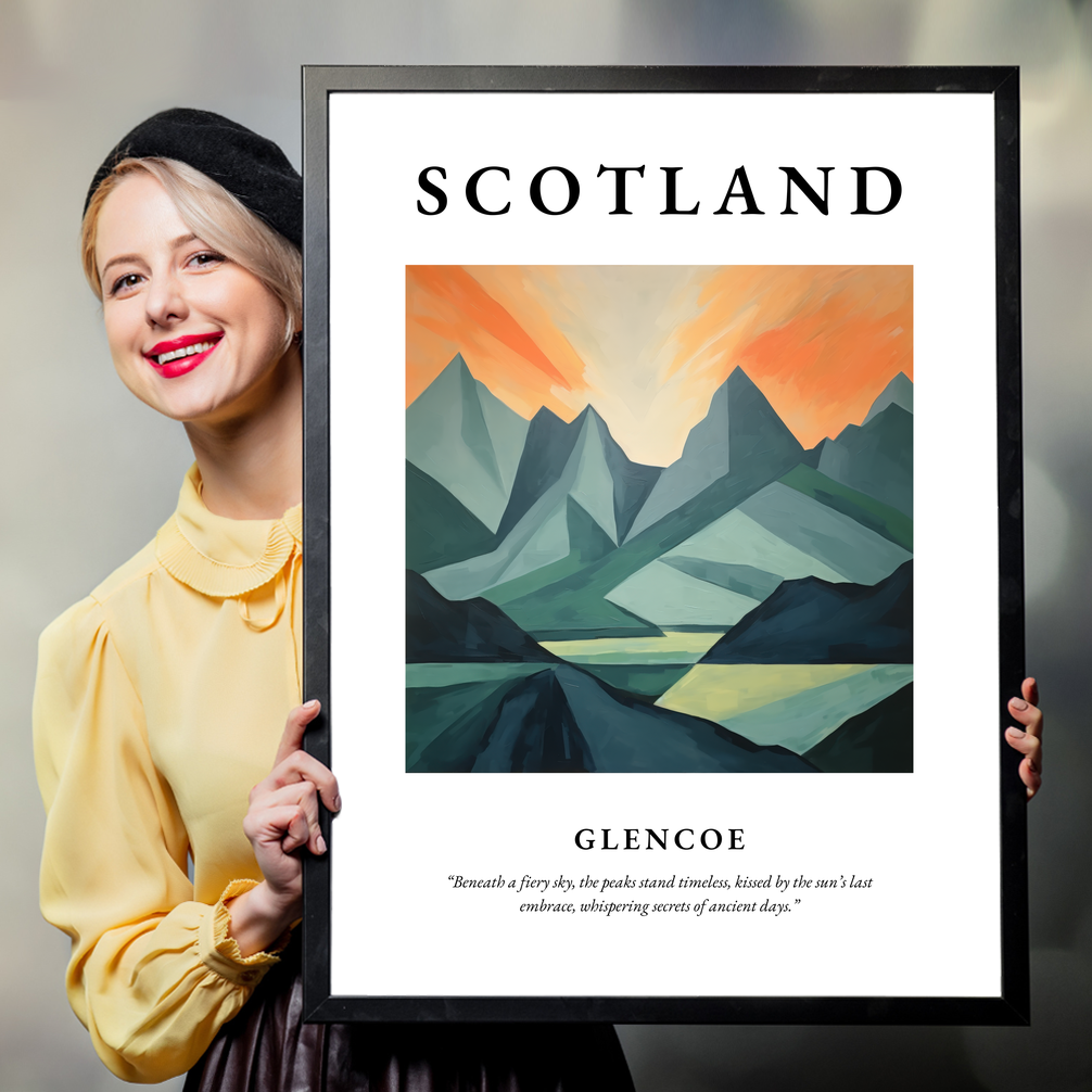 Person holding a poster of Glencoe