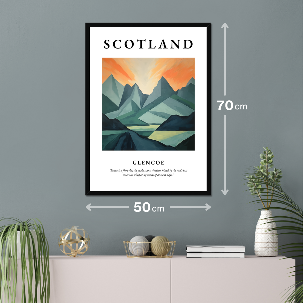 Poster of Glencoe hanging on a wall