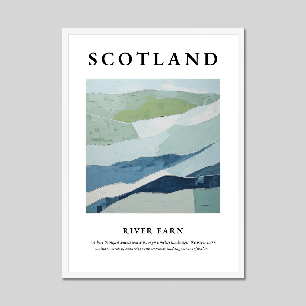 Poster in a white frame with the word Scotland