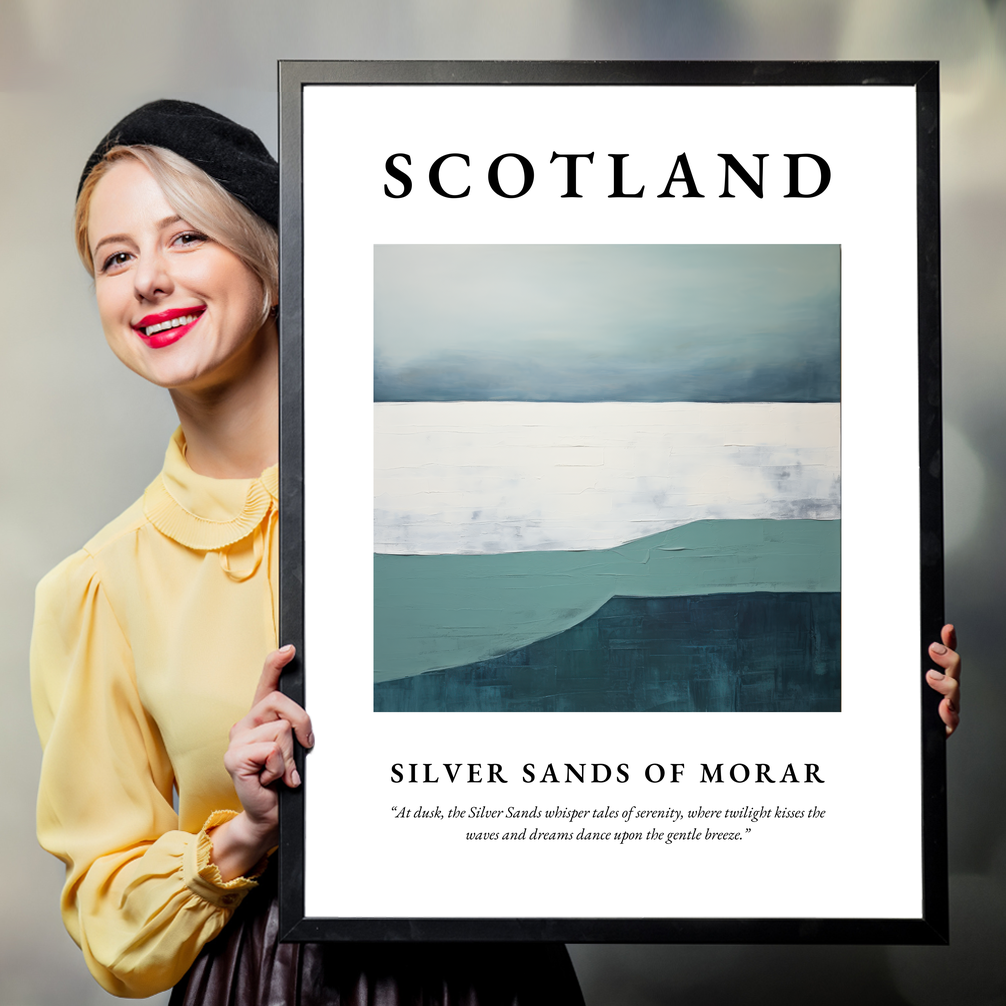 Person holding a poster of Silver Sands of Morar