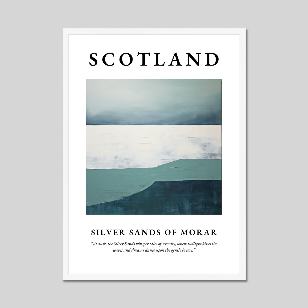 Poster in a white frame with the word Scotland