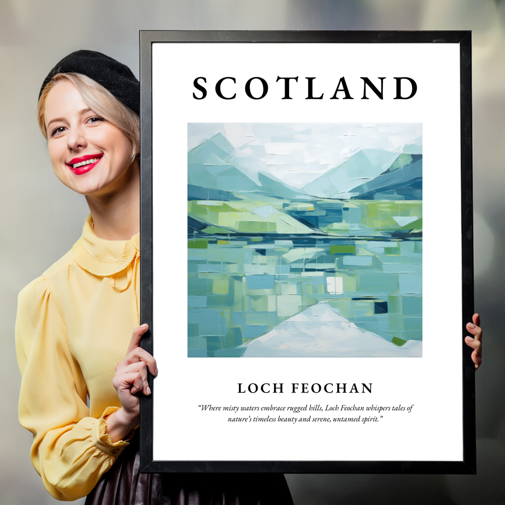 Person holding a poster of Loch Feochan