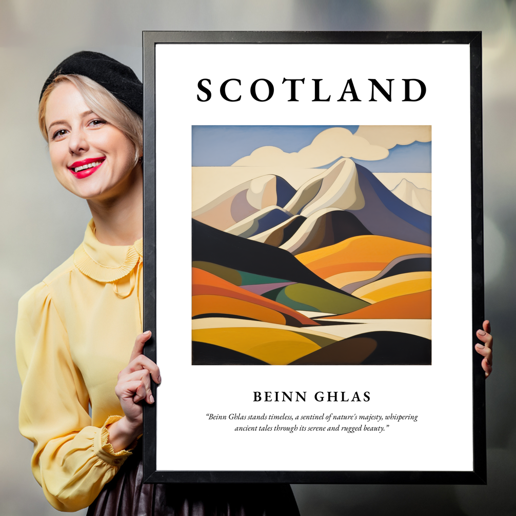 Person holding a poster of Beinn Ghlas