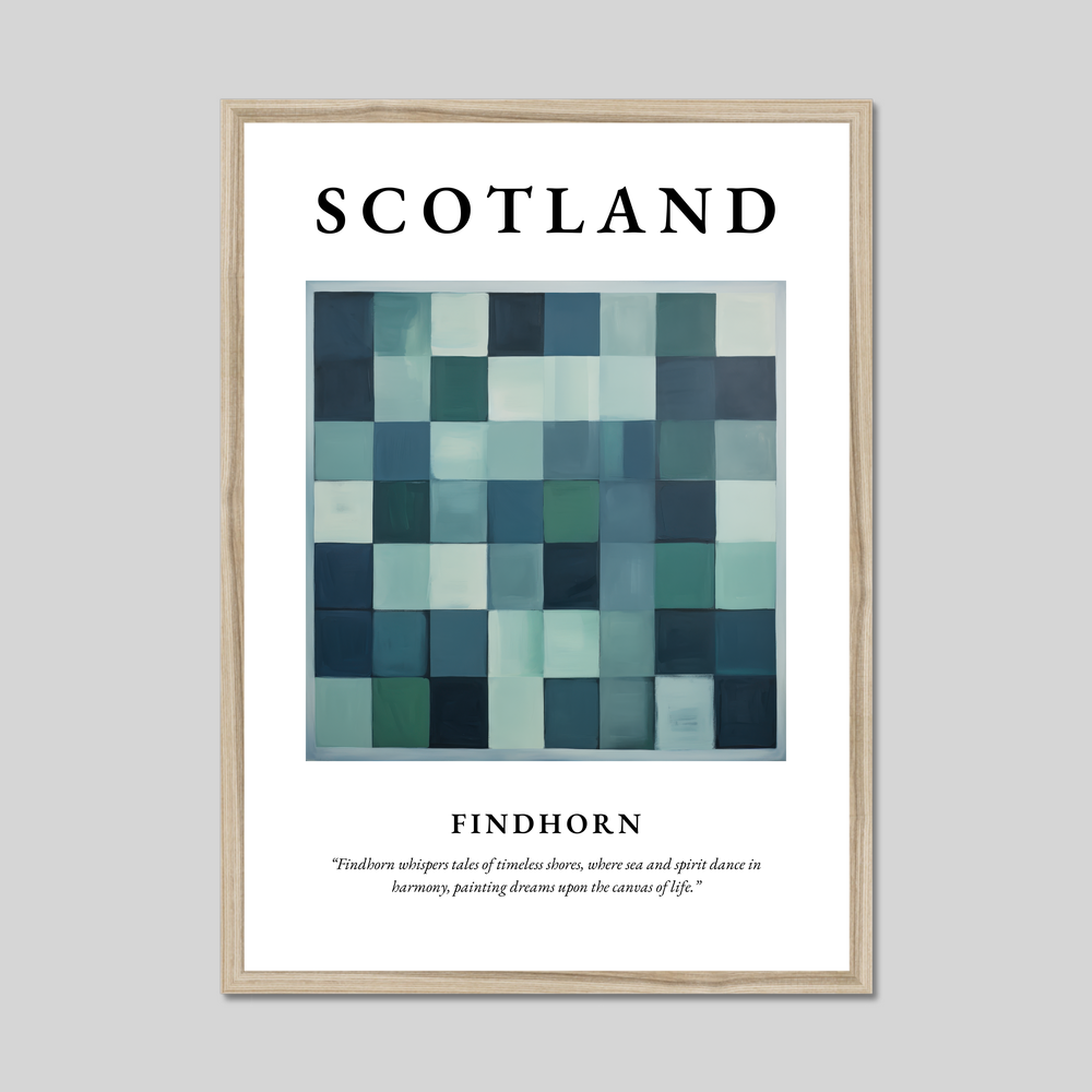 Poster in a natural frame with the word Scotland