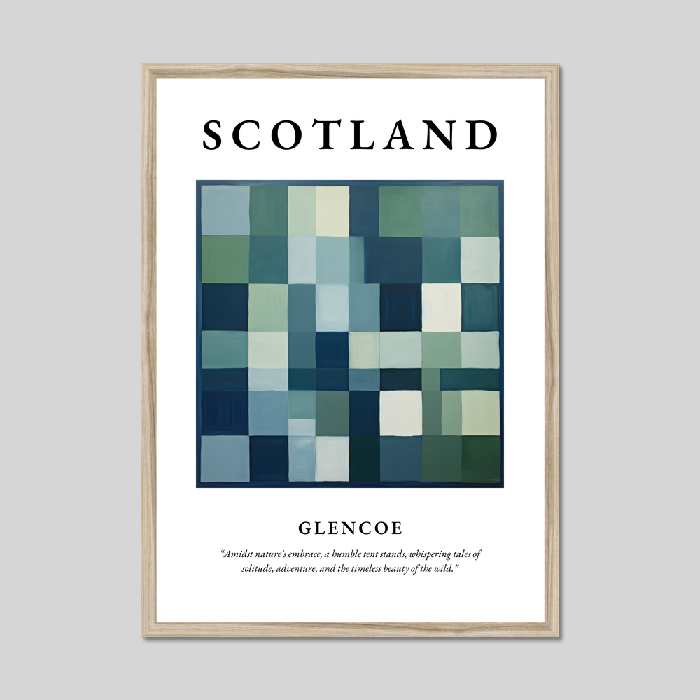 Poster in a natural frame with the word Scotland