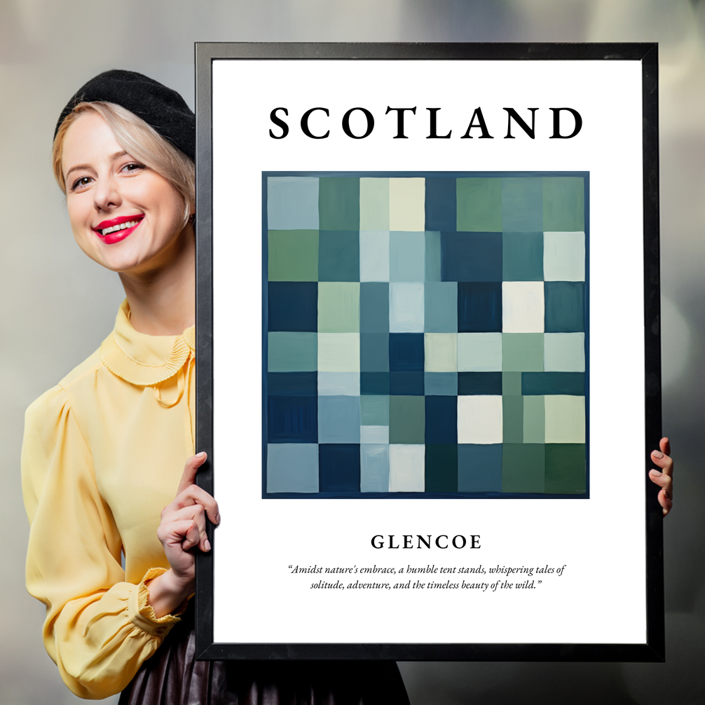 Person holding a poster of Glencoe