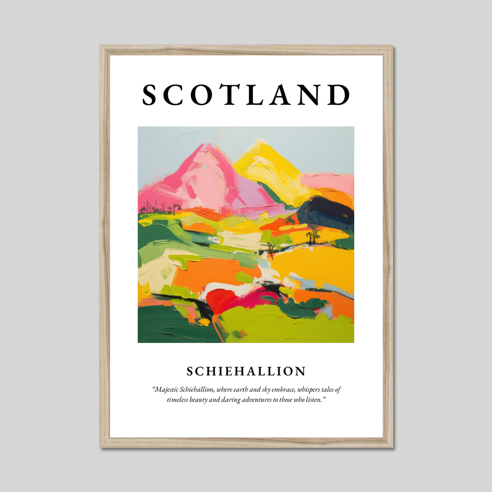 Poster in a natural frame with the word Scotland