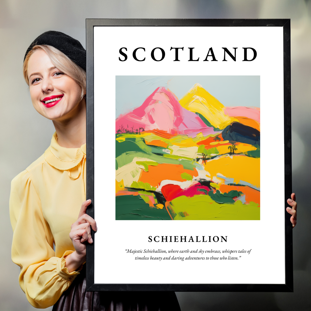 Person holding a poster of Schiehallion