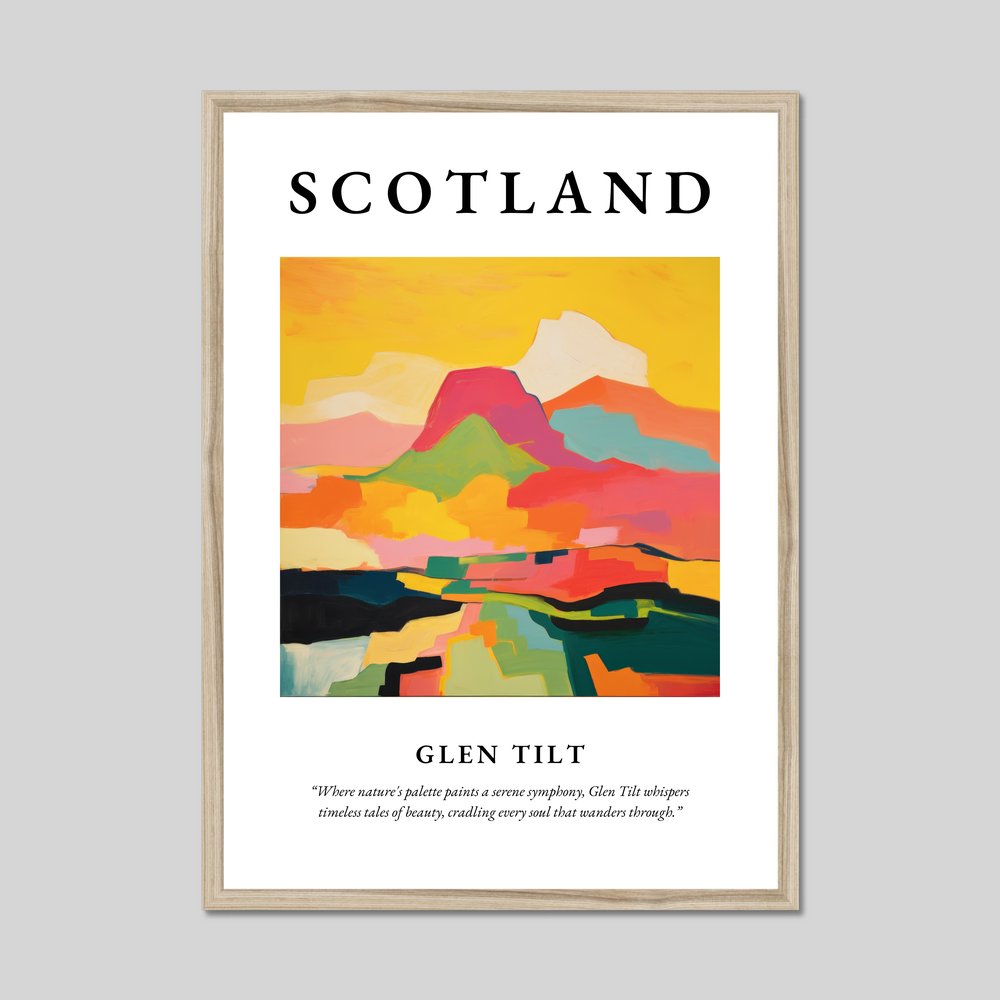 Poster in a natural frame with the word Scotland