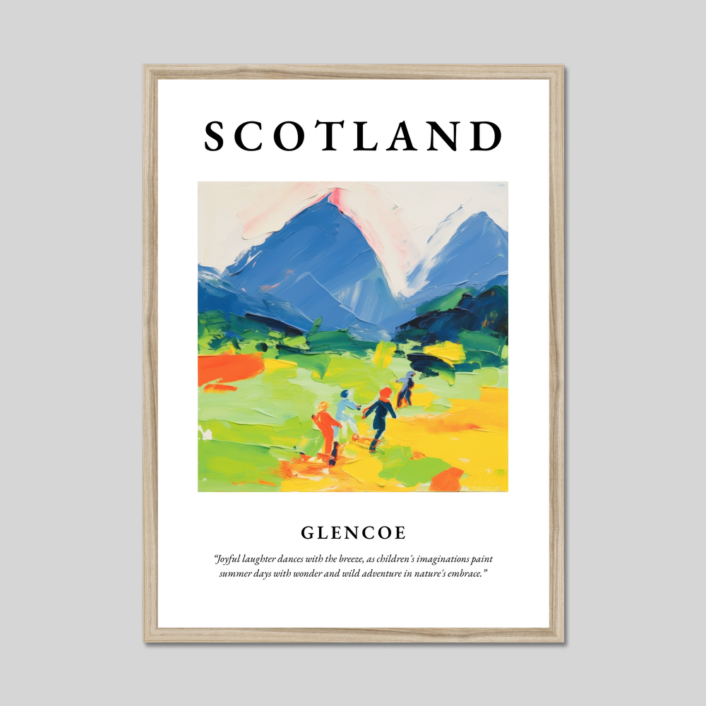 Poster in a natural frame with the word Scotland