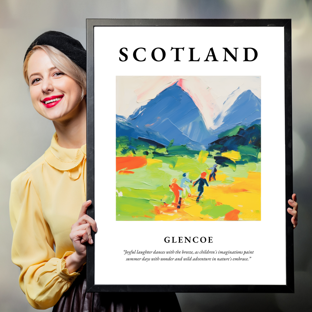 Person holding a poster of Glencoe