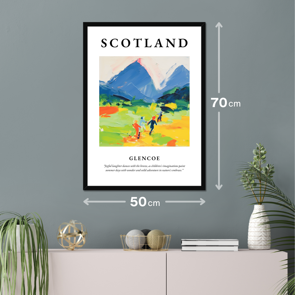 Poster of Glencoe hanging on a wall