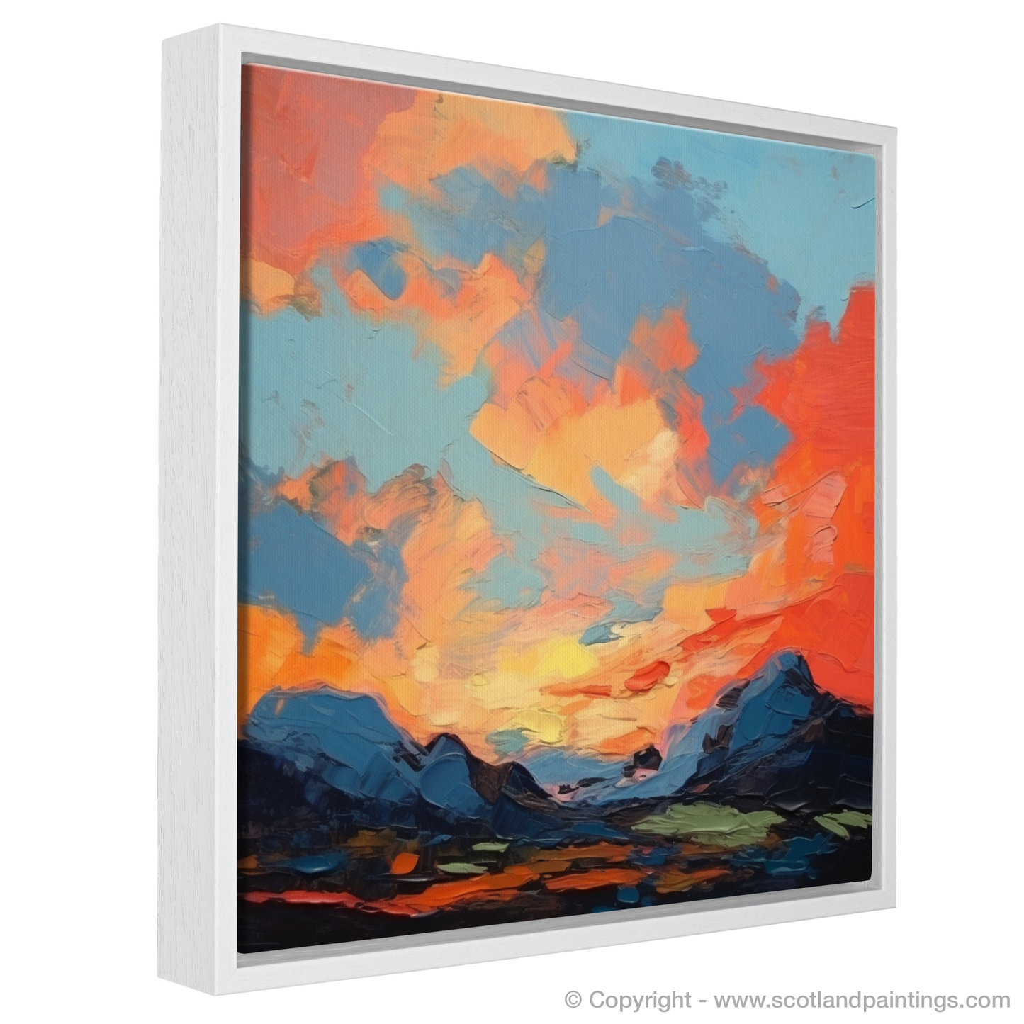 Glencoe's Fiery Dusk: An Abstract Dance of Colour and Emotion