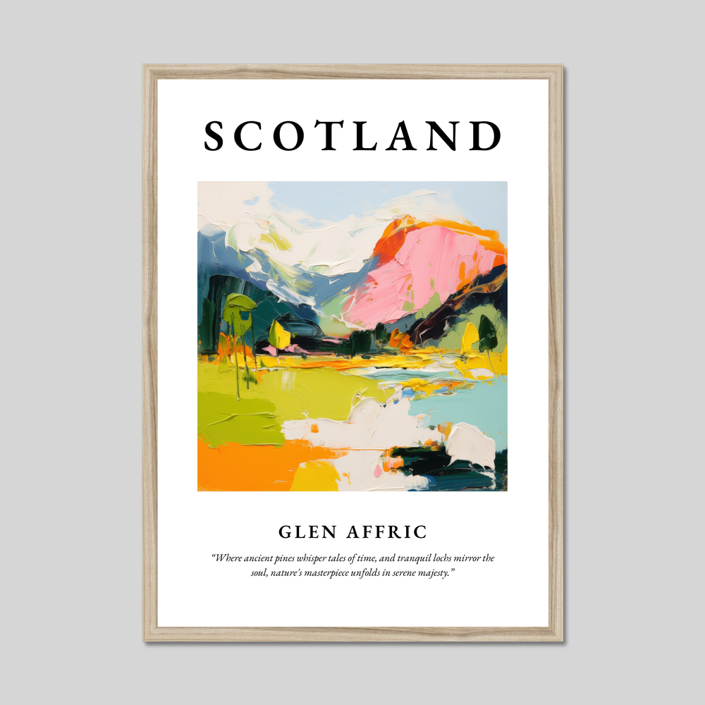 Poster in a natural frame with the word Scotland