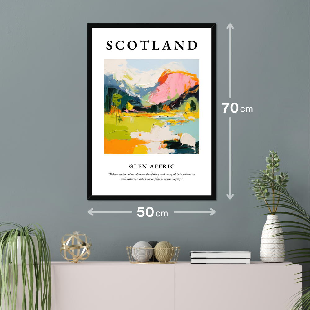 Poster of Glen Affric hanging on a wall