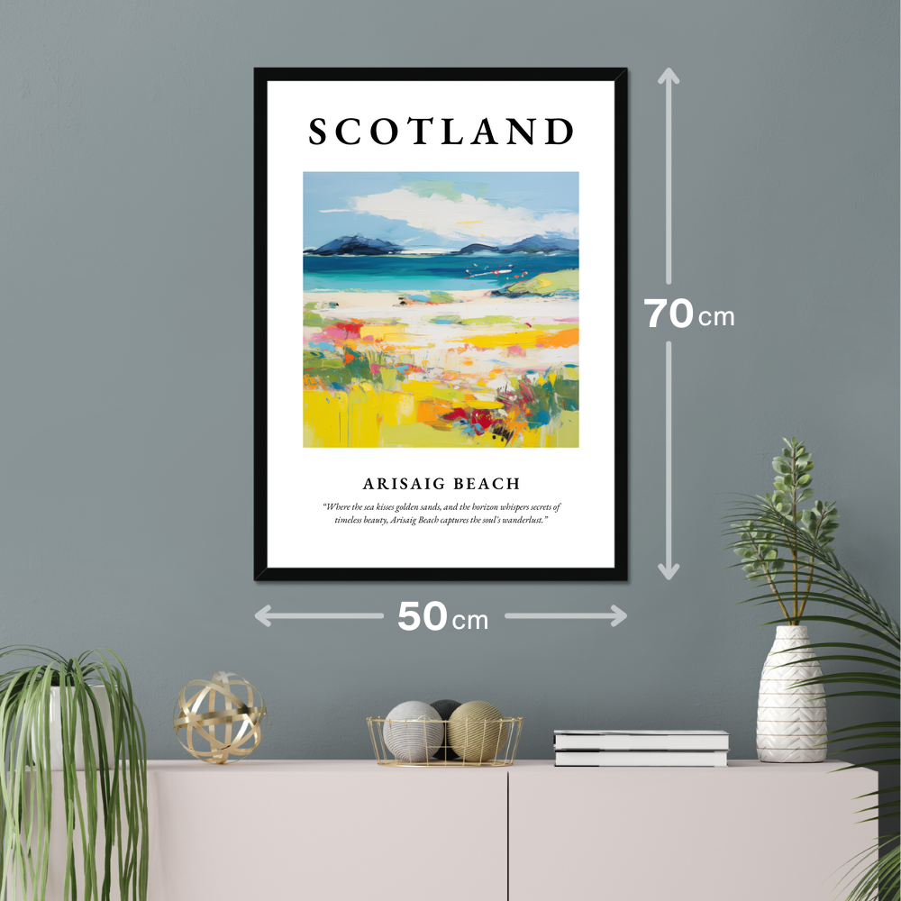 Poster of Arisaig Beach hanging on a wall