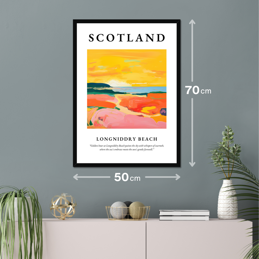 Poster of Longniddry Beach hanging on a wall