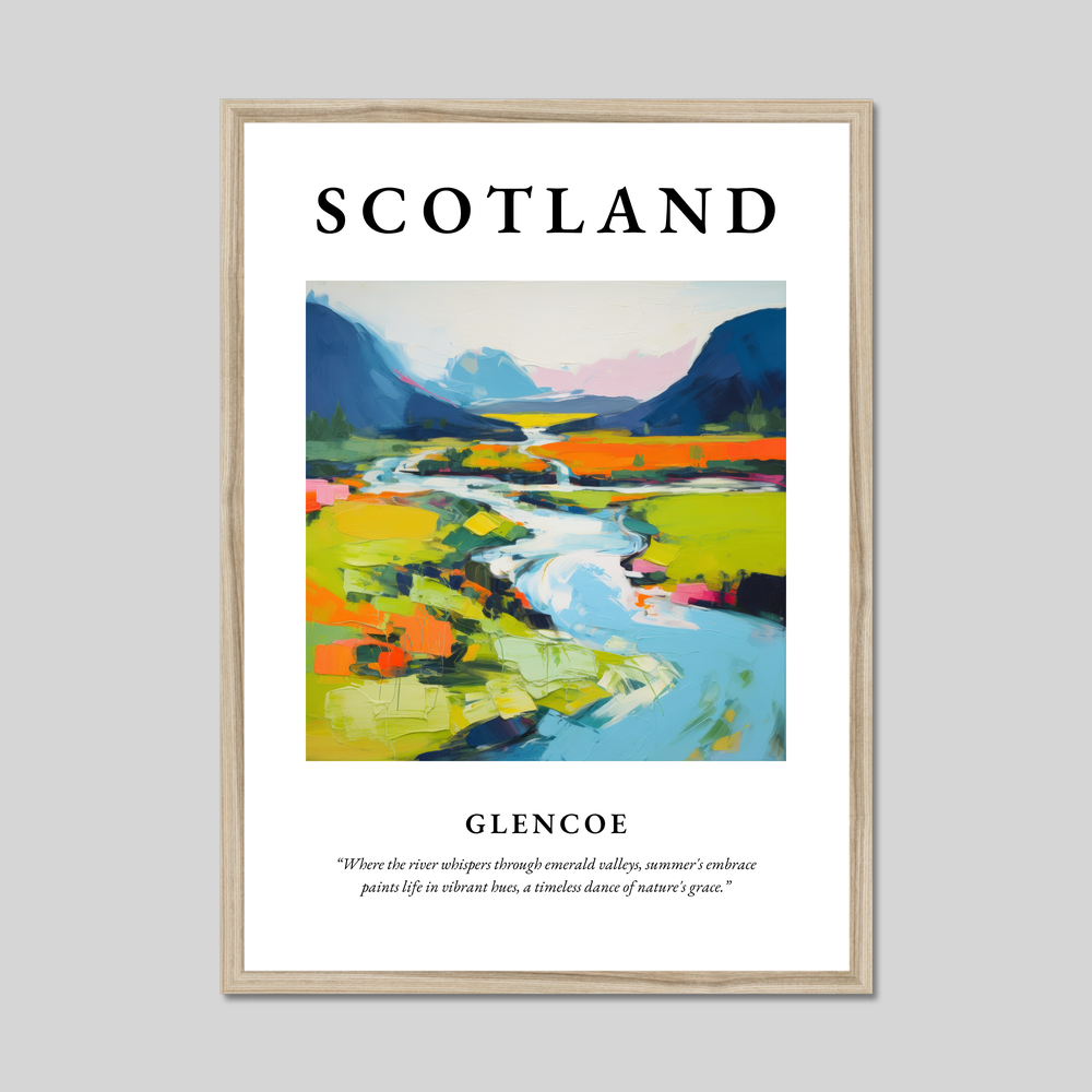 Poster in a natural frame with the word Scotland