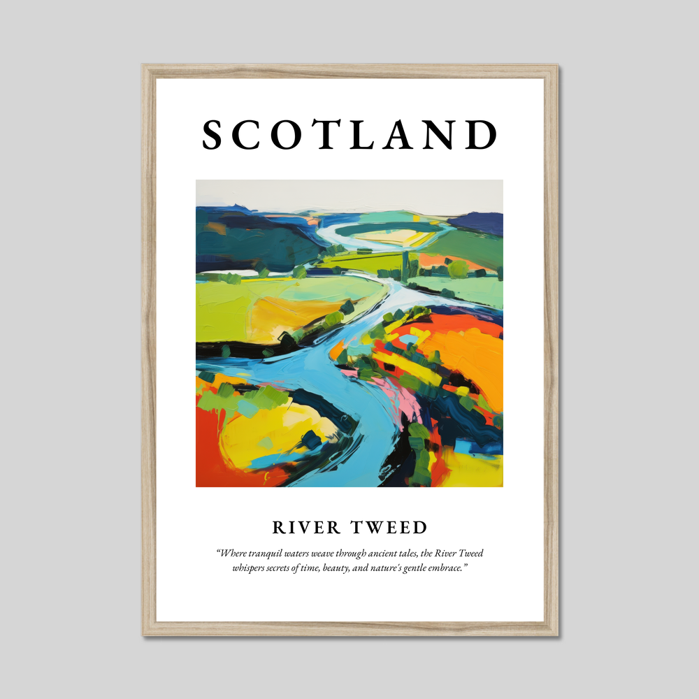 Poster in a natural frame with the word Scotland