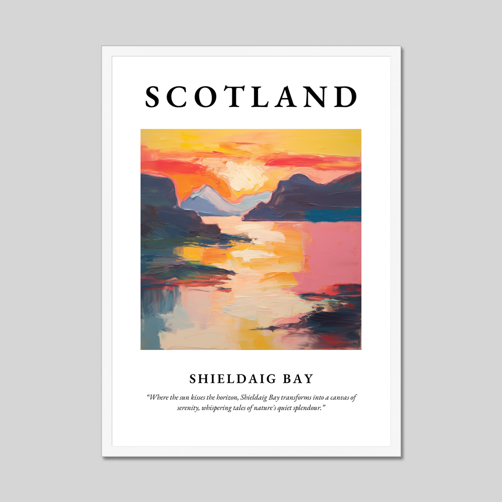 Poster in a white frame with the word Scotland