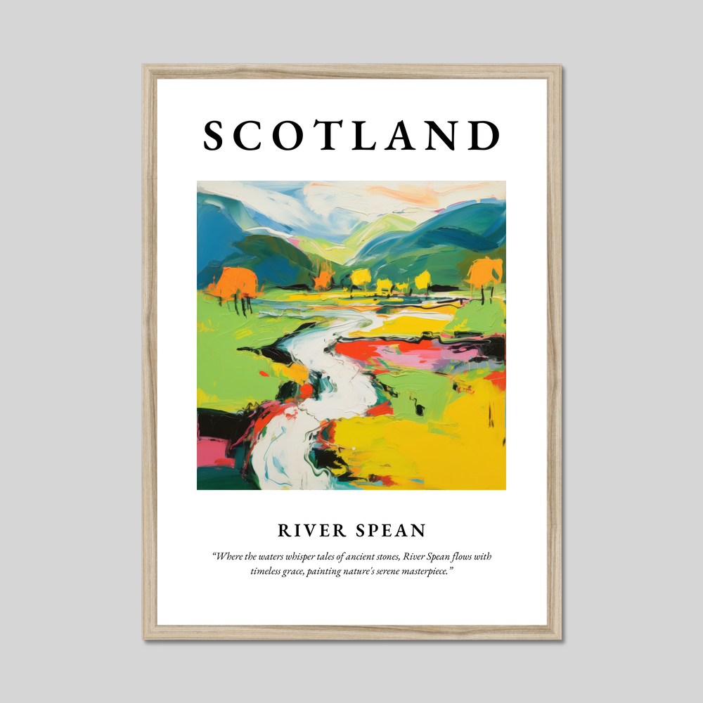 Poster in a natural frame with the word Scotland