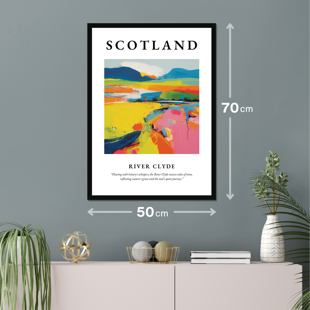 Poster of River Clyde hanging on a wall