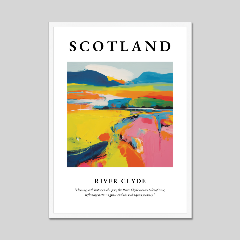 Poster in a white frame with the word Scotland