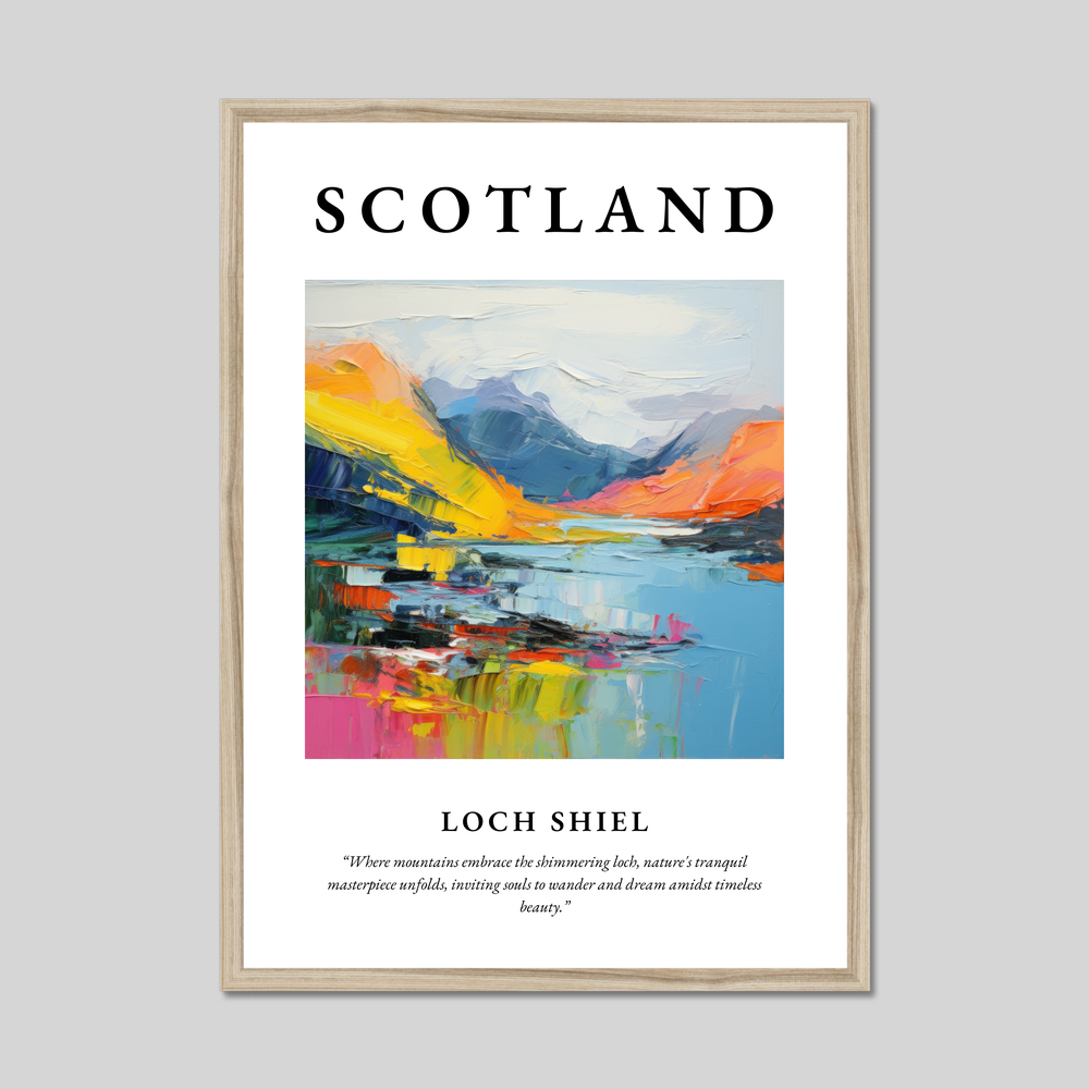 Poster in a natural frame with the word Scotland