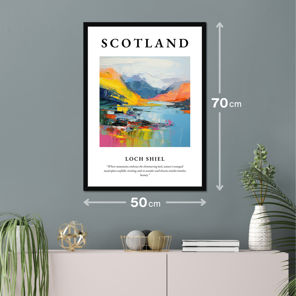 Poster of Loch Shiel hanging on a wall