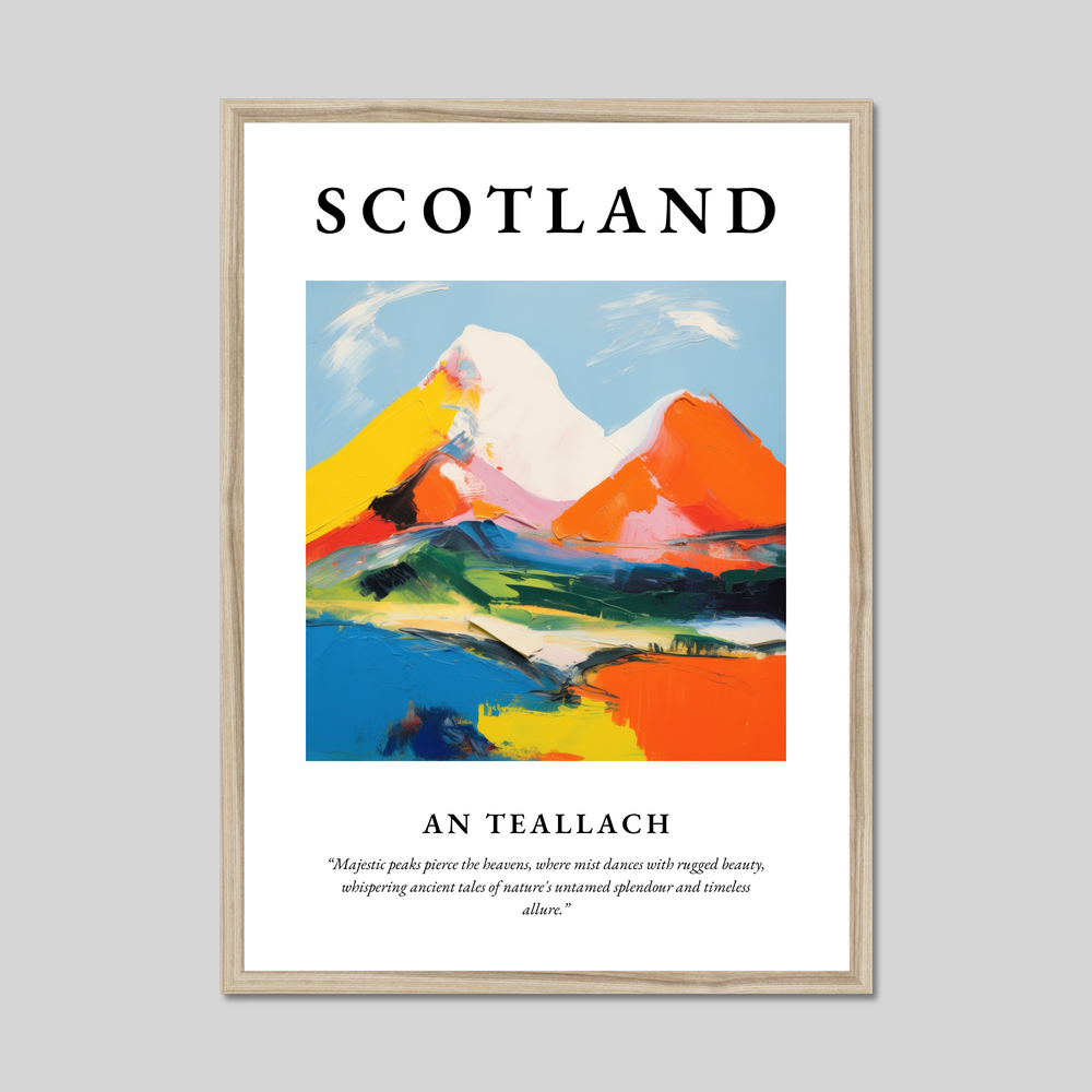 Poster in a natural frame with the word Scotland