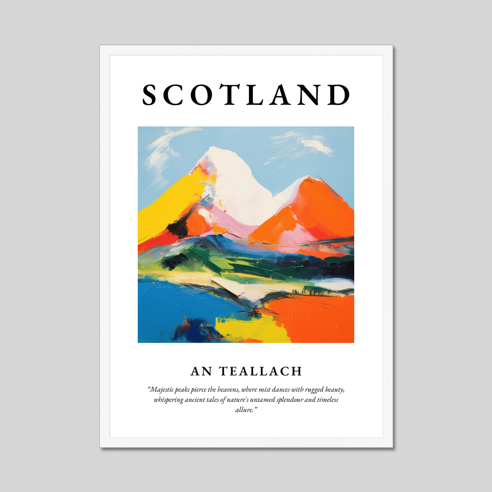 Poster in a white frame with the word Scotland