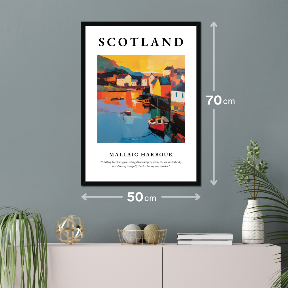 Poster of Mallaig Harbour hanging on a wall