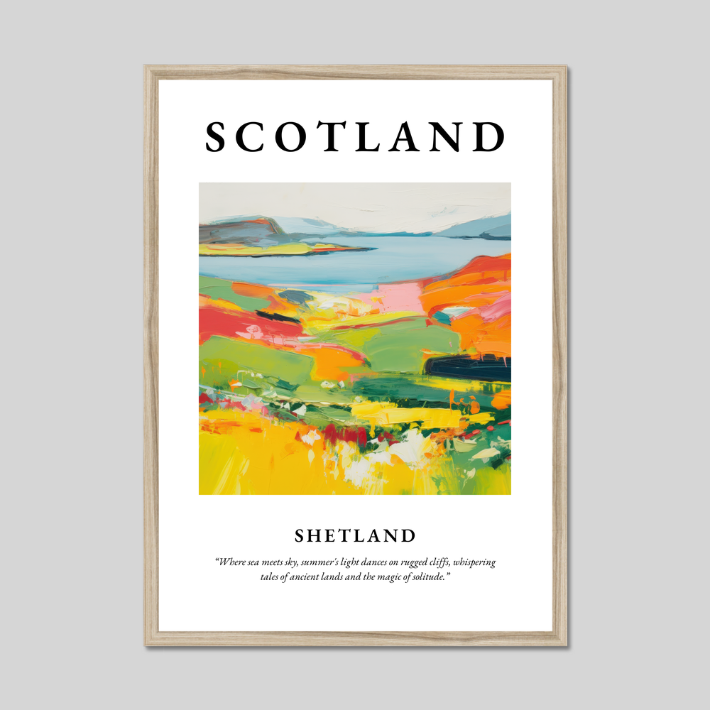 Poster in a natural frame with the word Scotland