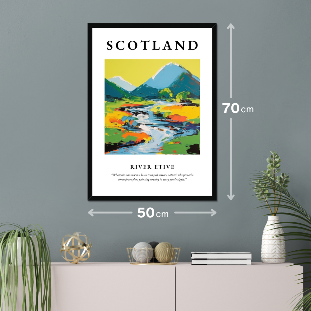 Poster of River Etive hanging on a wall