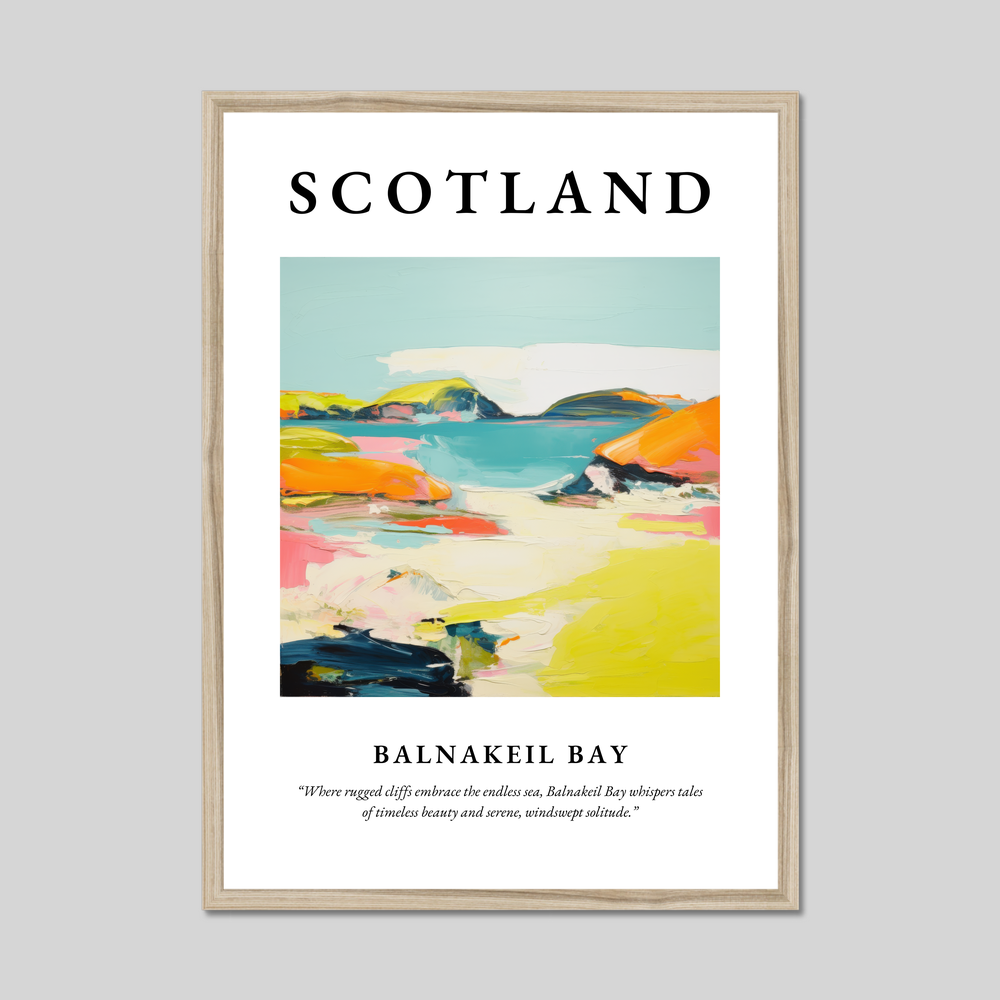 Poster in a natural frame with the word Scotland