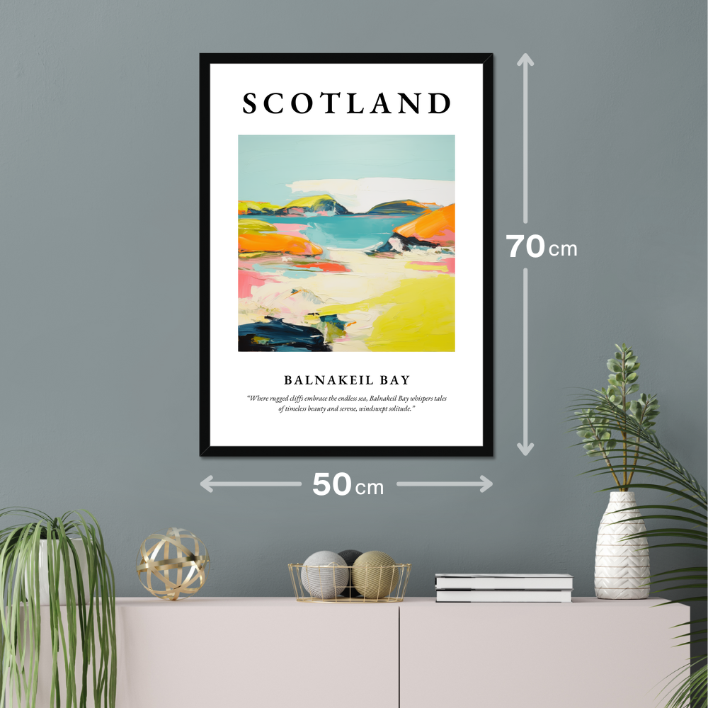 Poster of Balnakeil Bay hanging on a wall