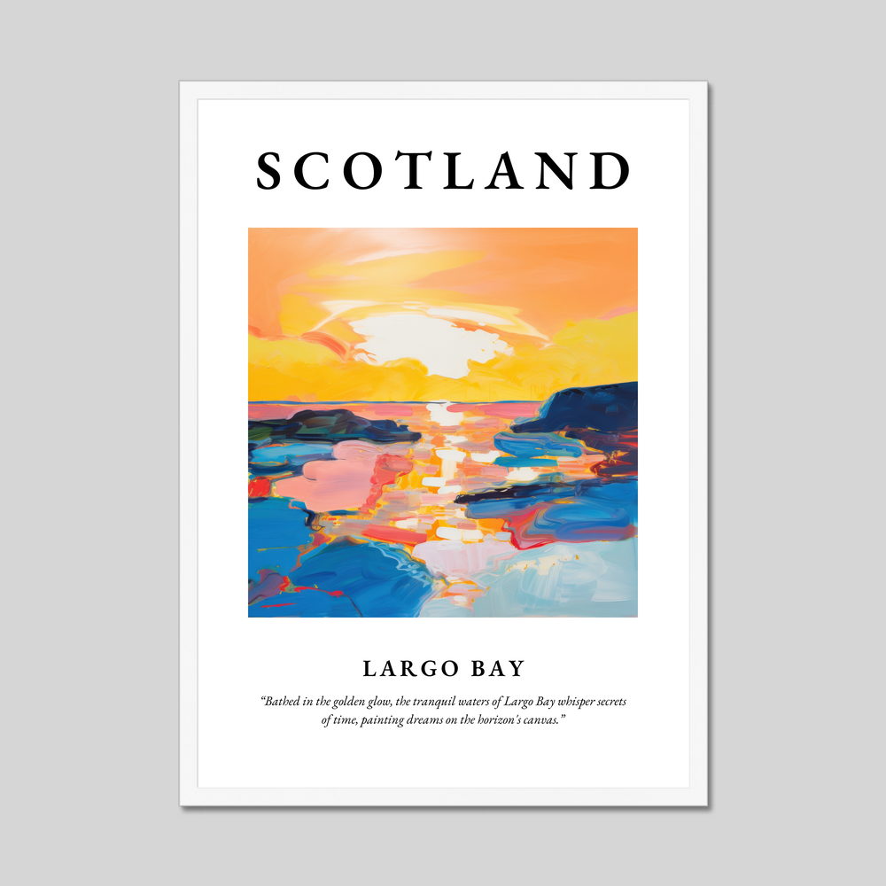 Poster in a white frame with the word Scotland