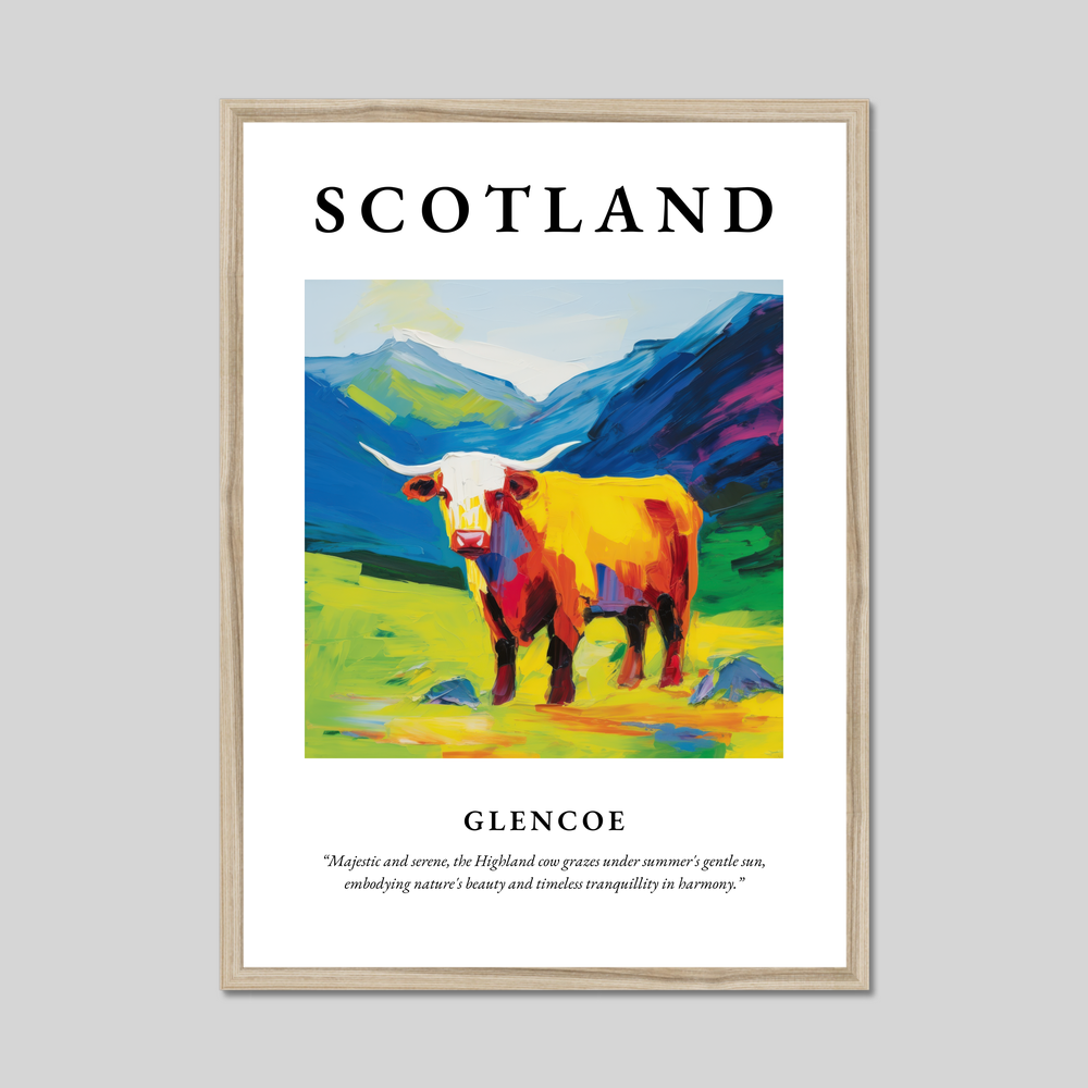 Poster in a natural frame with the word Scotland