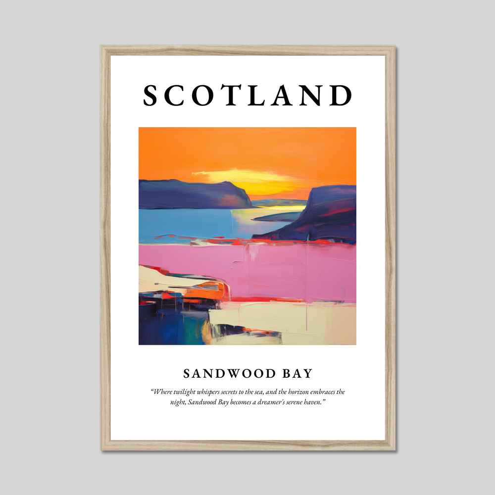 Poster in a natural frame with the word Scotland