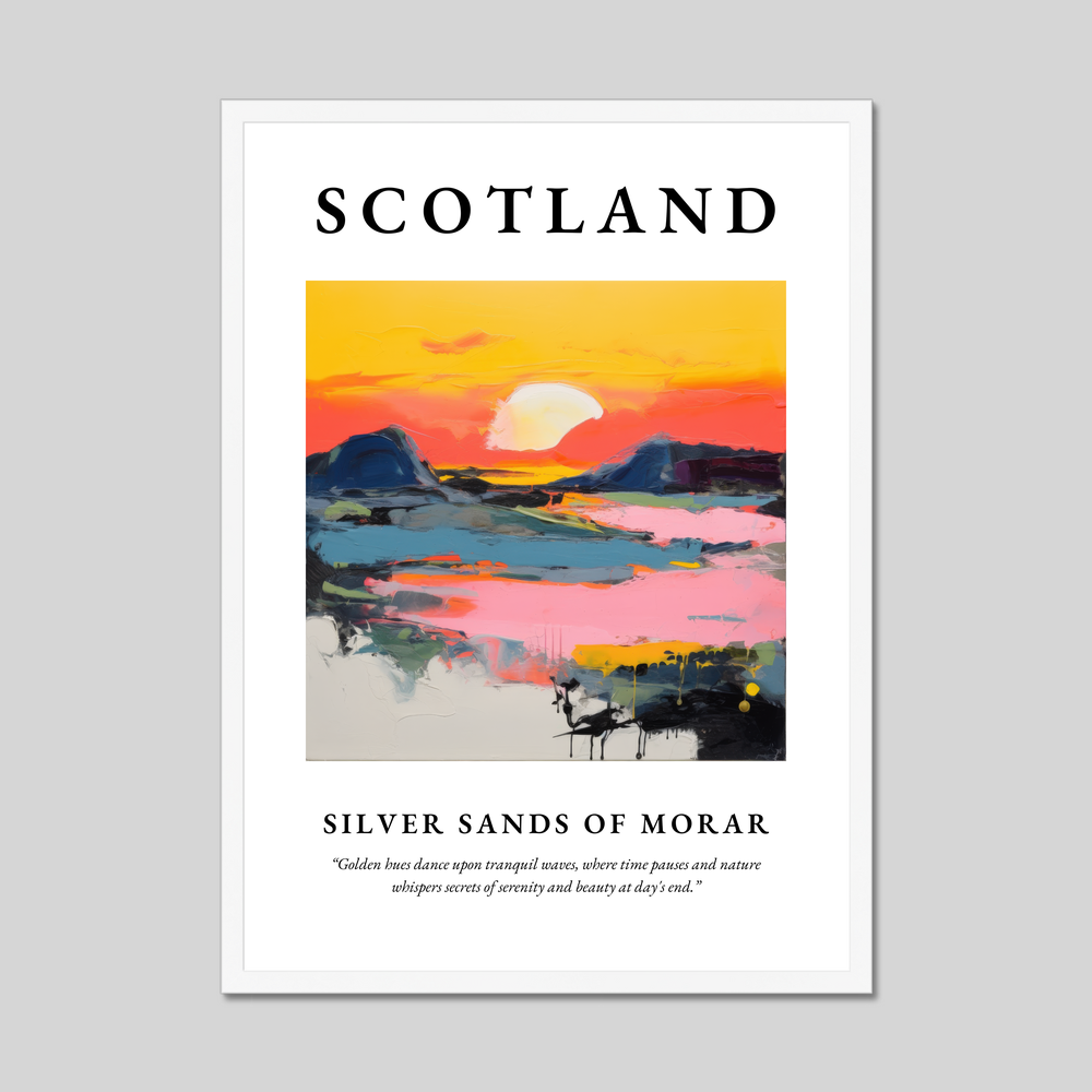 Poster in a white frame with the word Scotland