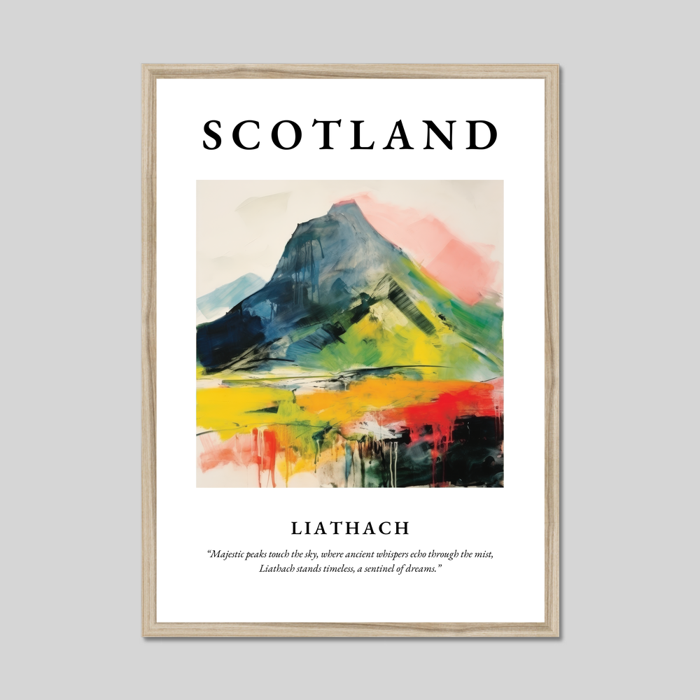 Poster in a natural frame with the word Scotland