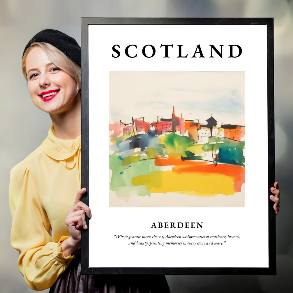 Person holding a poster of Aberdeen