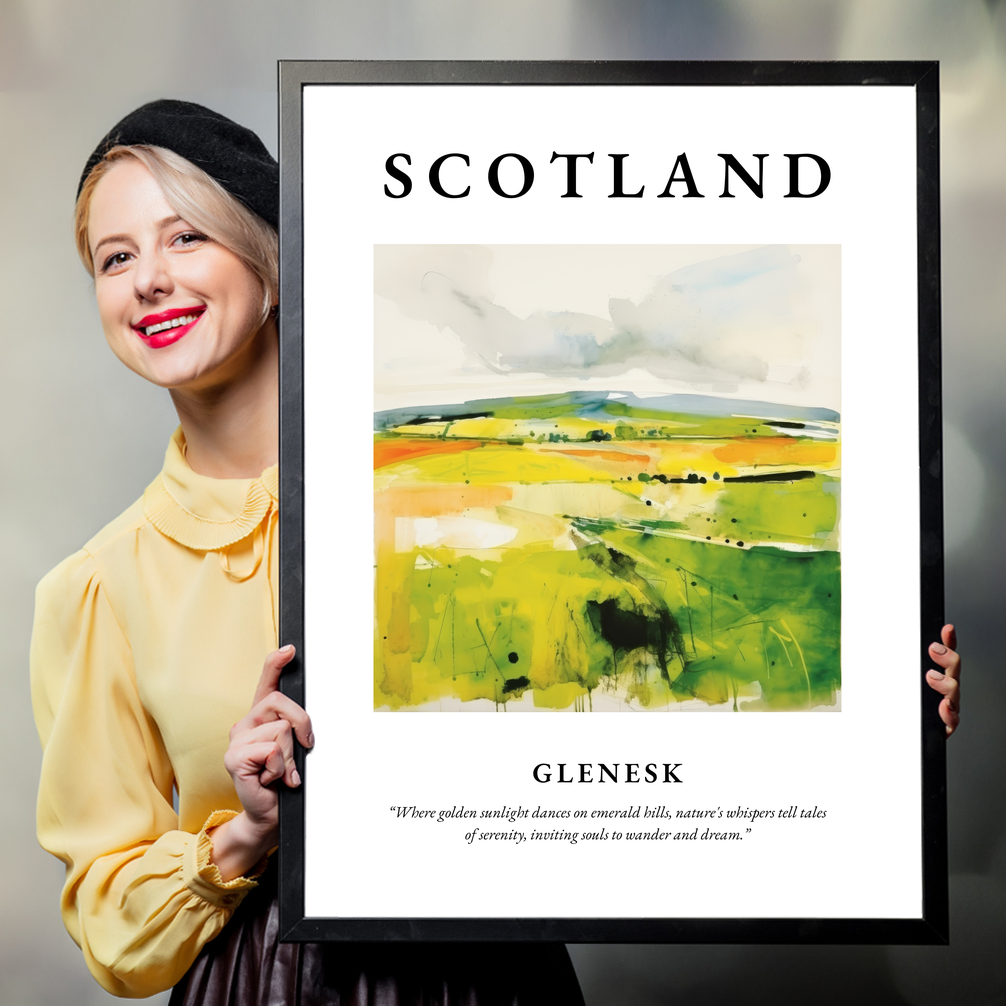 Person holding a poster of Glenesk