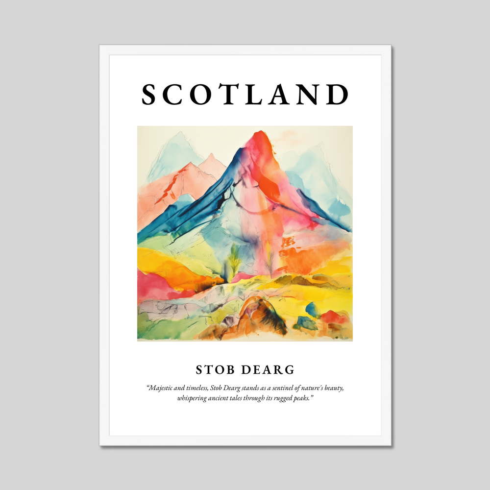 Poster in a white frame with the word Scotland