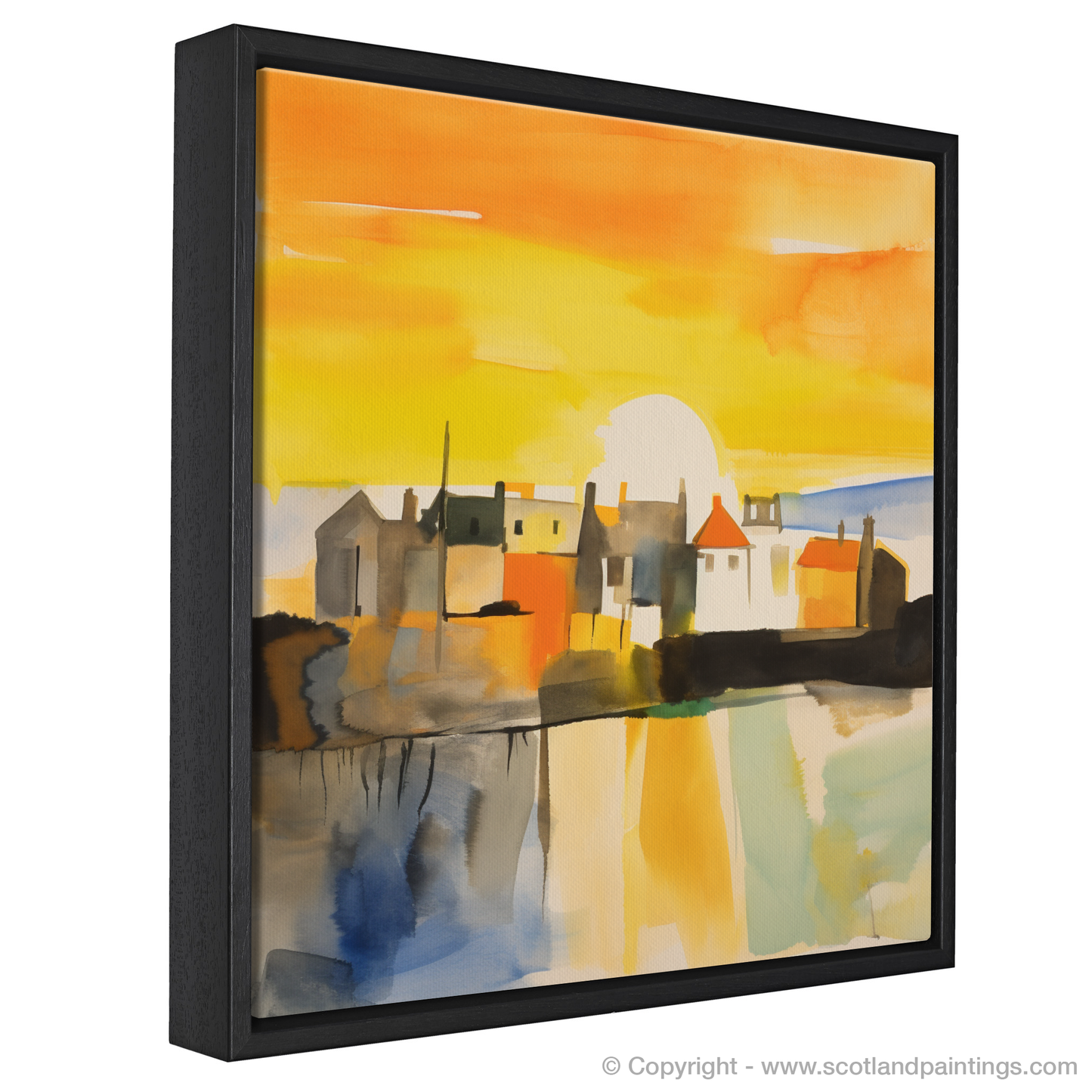 Portsoy Harbour at Golden Hour: An Abstract Symphony of Light and Colour