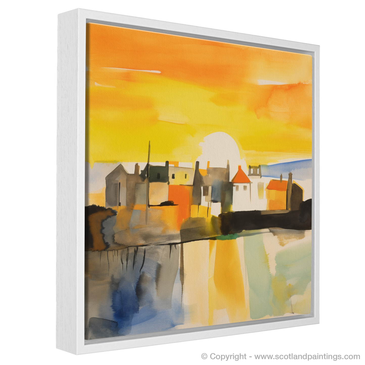 Portsoy Harbour at Golden Hour: An Abstract Symphony of Light and Colour