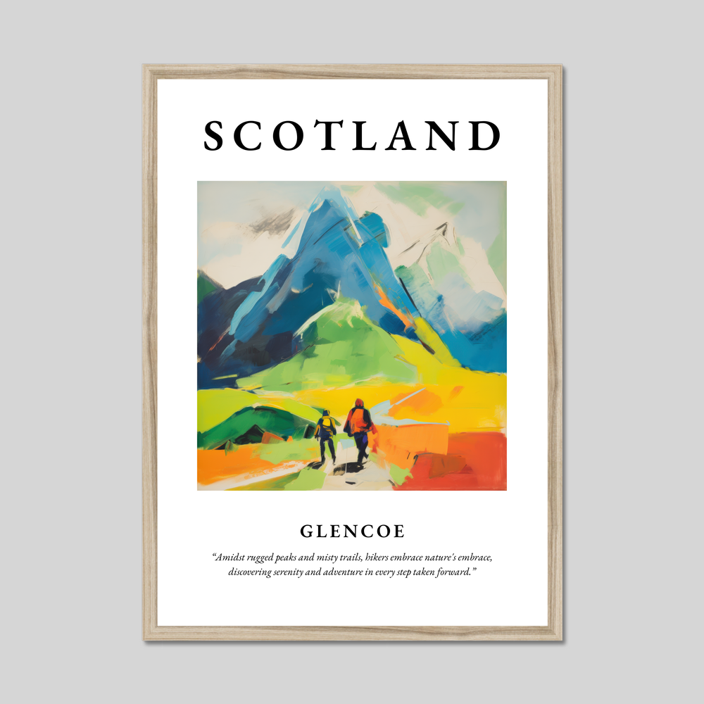 Poster in a natural frame with the word Scotland