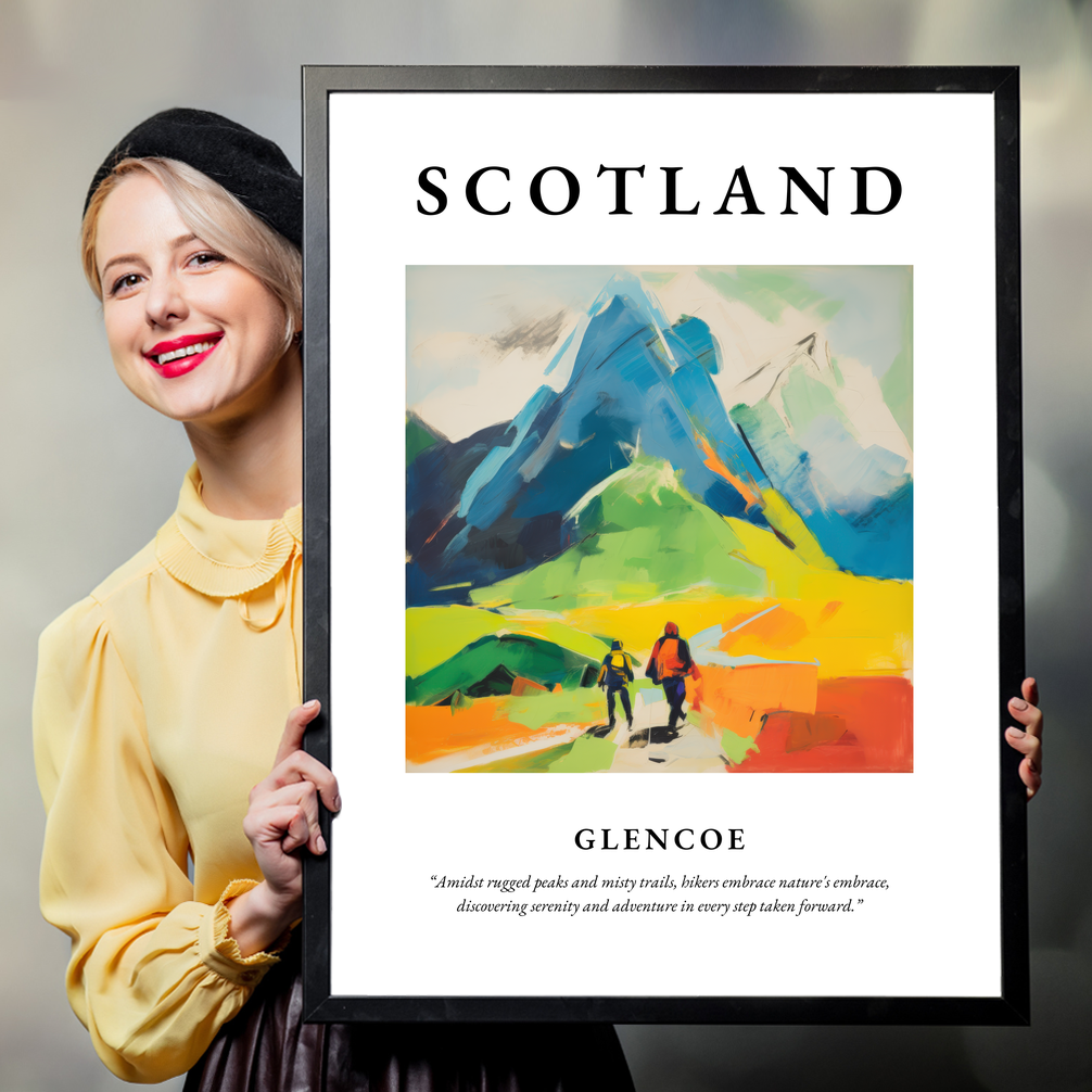 Person holding a poster of Glencoe