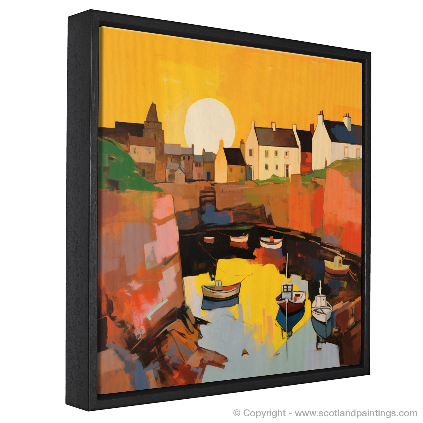 Golden Hour Glow at Crail Harbour - An Abstract Interpretation