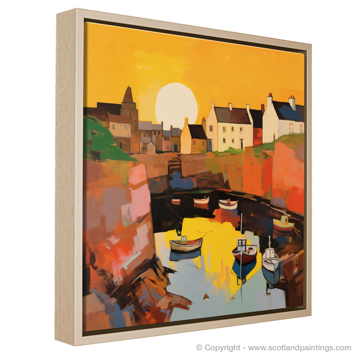 Golden Hour Glow at Crail Harbour - An Abstract Interpretation